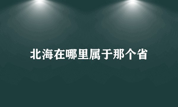 北海在哪里属于那个省