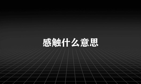 感触什么意思