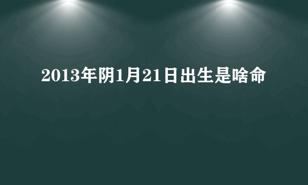 2013年阴1月21日出生是啥命