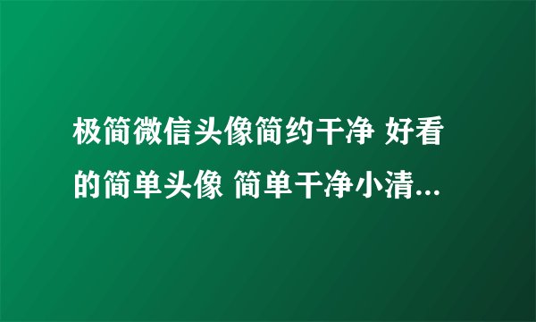 极简微信头像简约干净 好看的简单头像 简单干净小清新头像 好看又独特的头像 男生喜欢用的头像图片
