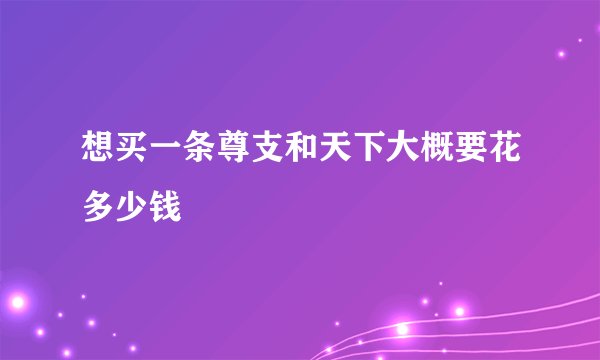 想买一条尊支和天下大概要花多少钱