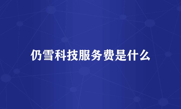 仍雪科技服务费是什么