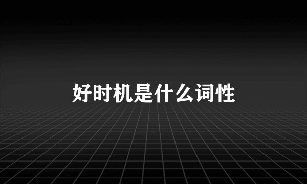 好时机是什么词性