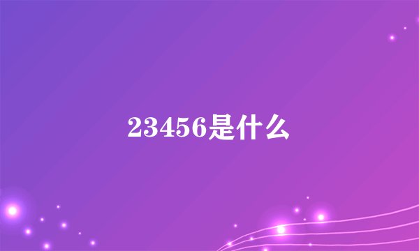 23456是什么