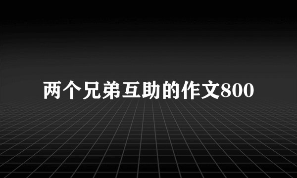 两个兄弟互助的作文800