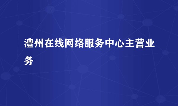 澧州在线网络服务中心主营业务