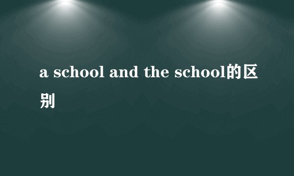 a school and the school的区别