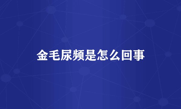 金毛尿频是怎么回事
