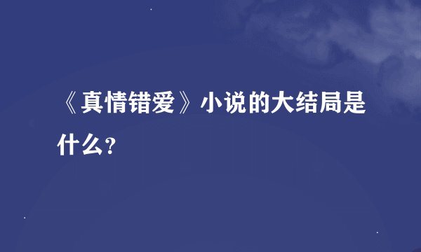 《真情错爱》小说的大结局是什么？