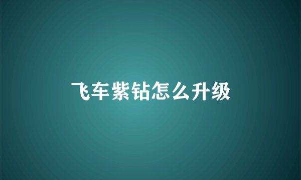 飞车紫钻怎么升级