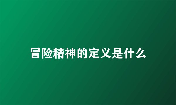 冒险精神的定义是什么