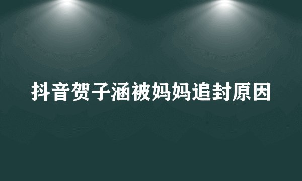 抖音贺子涵被妈妈追封原因