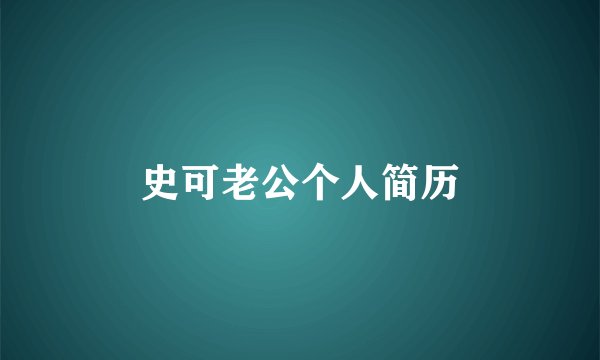 史可老公个人简历