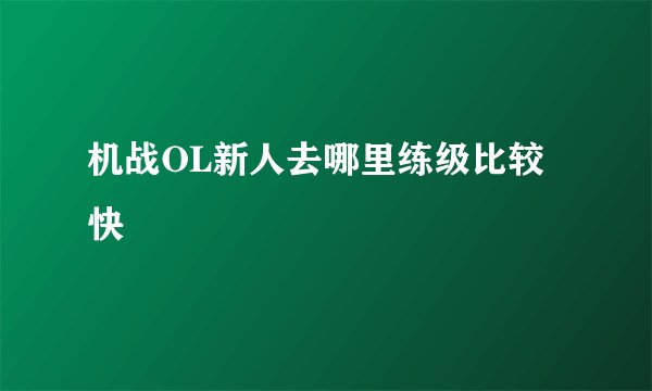 机战OL新人去哪里练级比较快