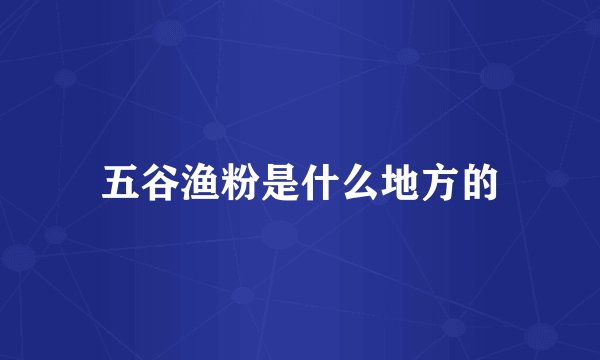 五谷渔粉是什么地方的