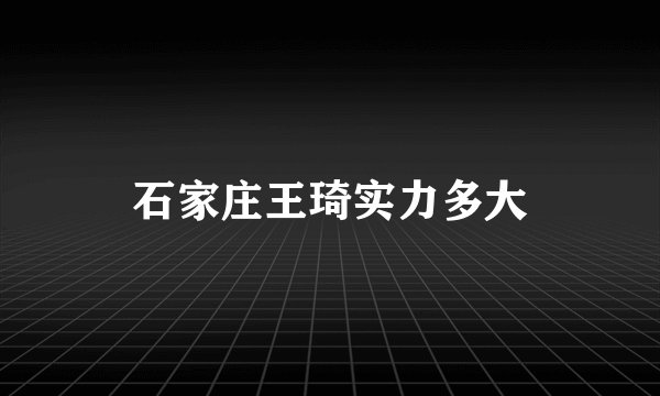 石家庄王琦实力多大