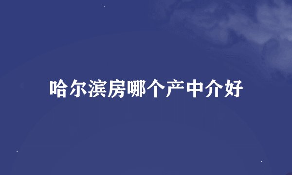 哈尔滨房哪个产中介好