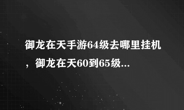 御龙在天手游64级去哪里挂机，御龙在天60到65级在哪里挂机好