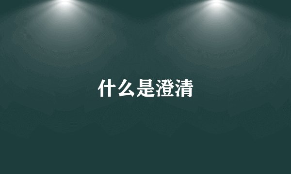 什么是澄清