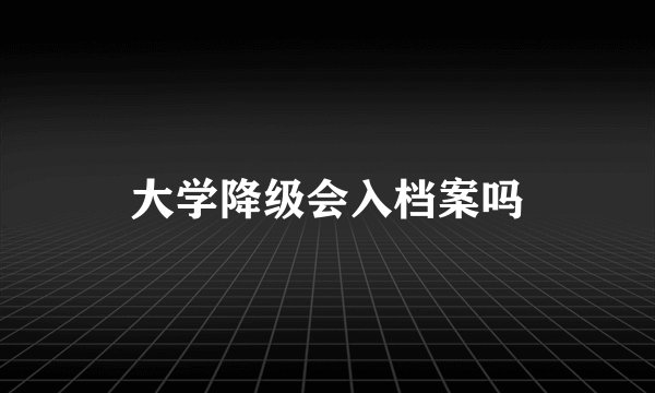 大学降级会入档案吗