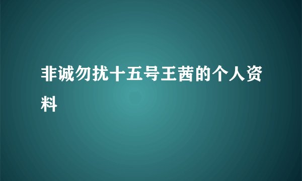 非诚勿扰十五号王茜的个人资料