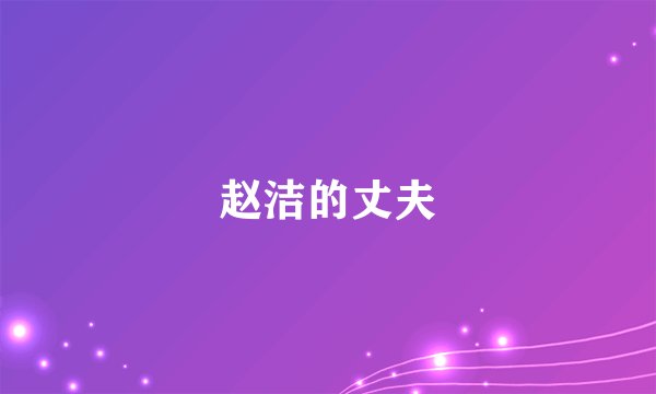 赵洁的丈夫
