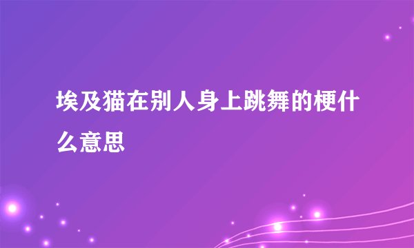 埃及猫在别人身上跳舞的梗什么意思
