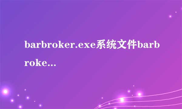 barbroker.exe系统文件barbroker.exe简述