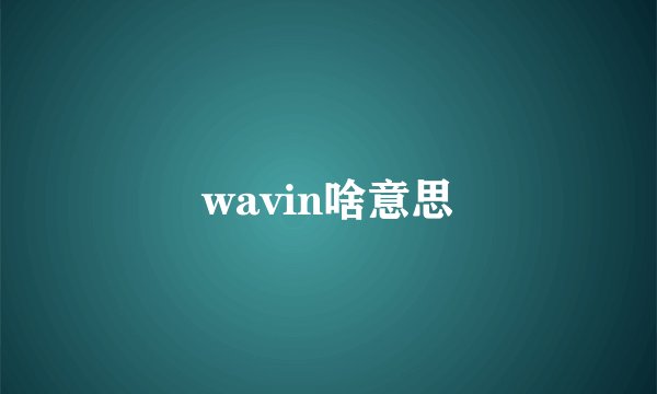 wavin啥意思