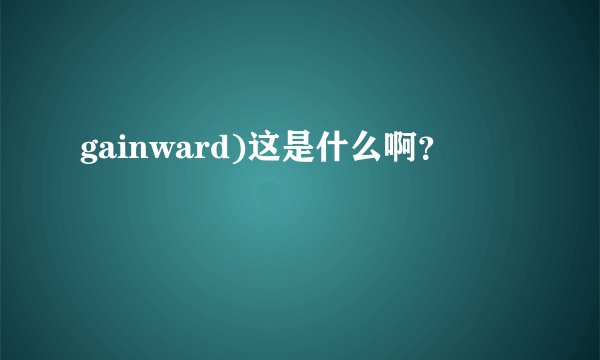 gainward)这是什么啊？