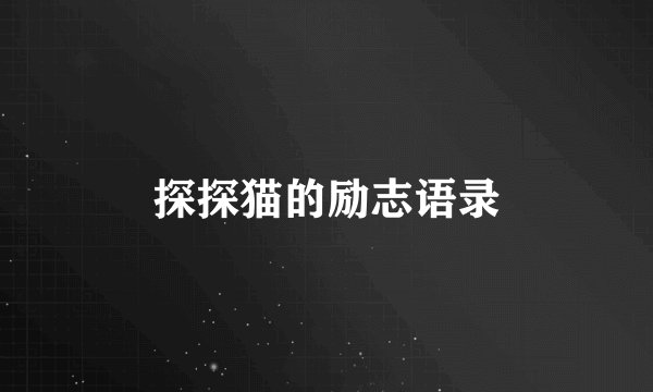 探探猫的励志语录