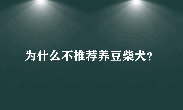 为什么不推荐养豆柴犬？