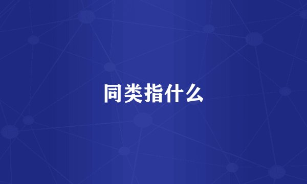 同类指什么