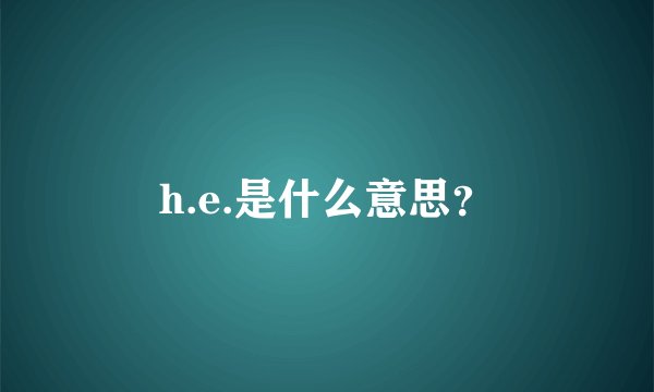 h.e.是什么意思？