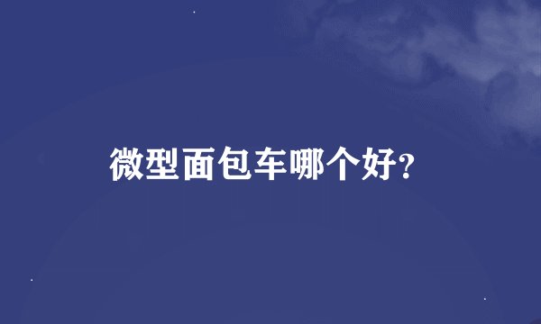 微型面包车哪个好？