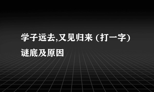 学子远去,又见归来 (打一字)谜底及原因