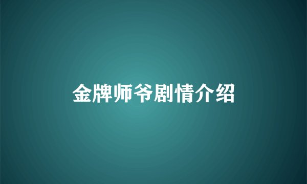 金牌师爷剧情介绍