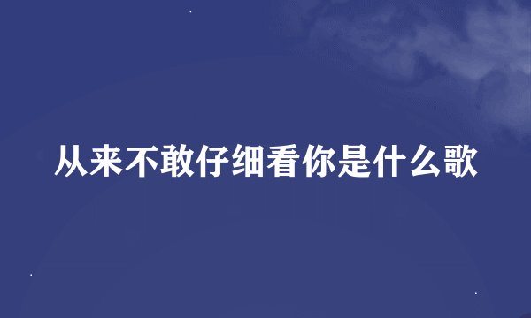 从来不敢仔细看你是什么歌