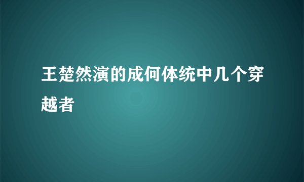 王楚然演的成何体统中几个穿越者