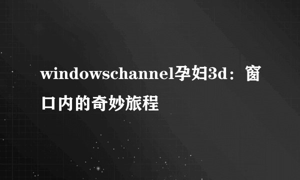windowschannel孕妇3d：窗口内的奇妙旅程