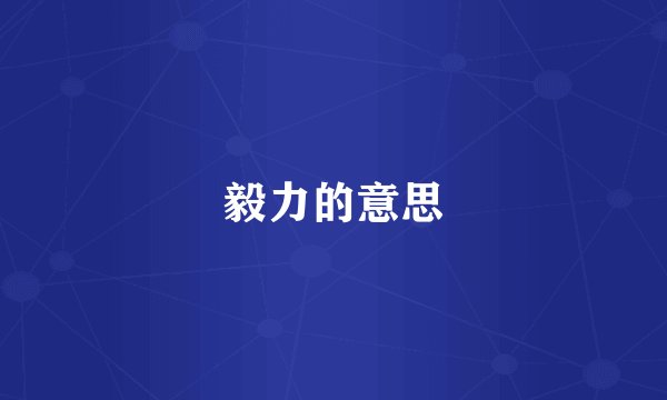 毅力的意思