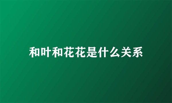 和叶和花花是什么关系