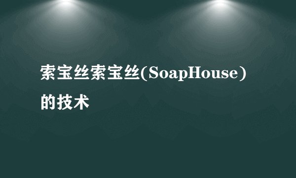 索宝丝索宝丝(SoapHouse)的技术
