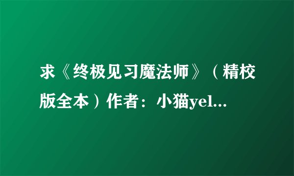 求《终极见习魔法师》（精校版全本）作者：小猫yellow完整百度网盘链接获取下载