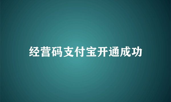 经营码支付宝开通成功