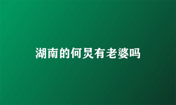 湖南的何炅有老婆吗