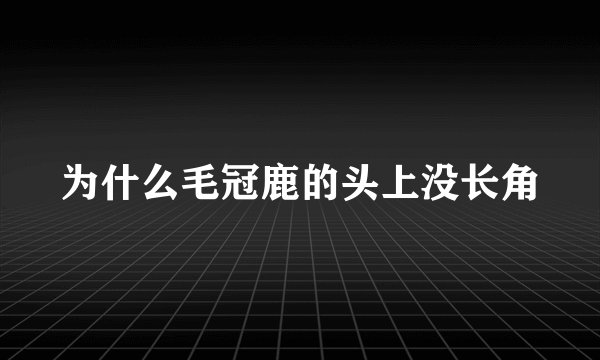 为什么毛冠鹿的头上没长角