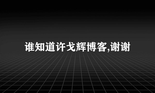 谁知道许戈辉博客,谢谢