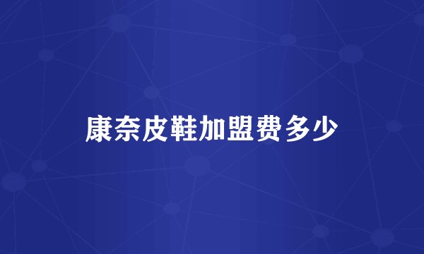康奈皮鞋加盟费多少