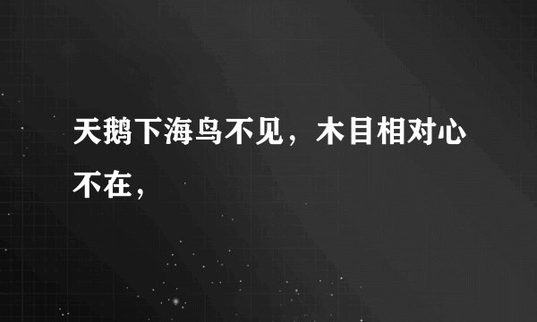 天鹅下海鸟不见，木目相对心不在，